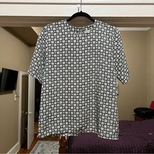 Vintage Worthington grey print short sleeve shirt
